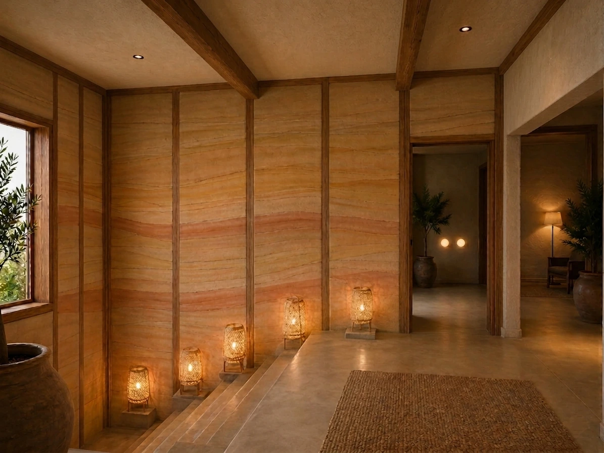 Hempcrete wall installation at Sneha House in Meerut